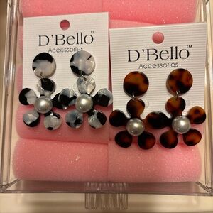 Flower earrings 2 pairs